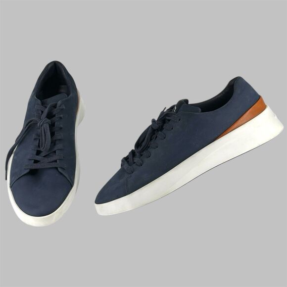 Wolf and Shepherd Men\'s Cruise Shoes Lace Up Nubuck Navy Blue Size 10.5 EU 43.5 main image 4